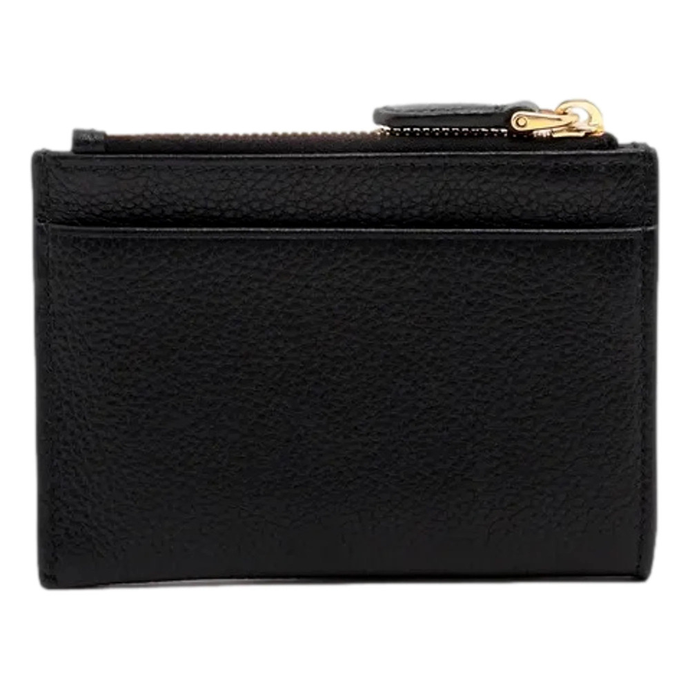 Prada Vitello Grain Leather Zip Top Card Wallet